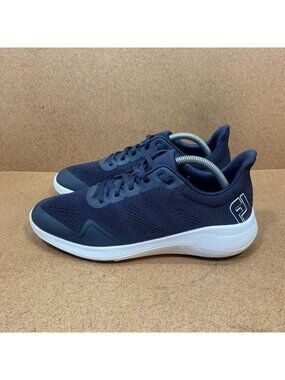 FootJoy Flex XP Spikeless Golf Shoes Navy Mesh Size 9M Mens Lightweight Durable